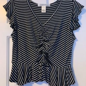 Black and White Striped Top